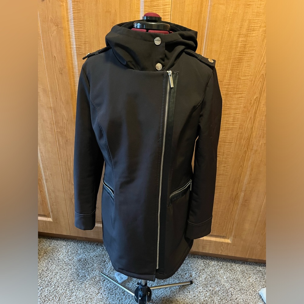 Michael Kors rain jacket, about 30” long, fleeces lined